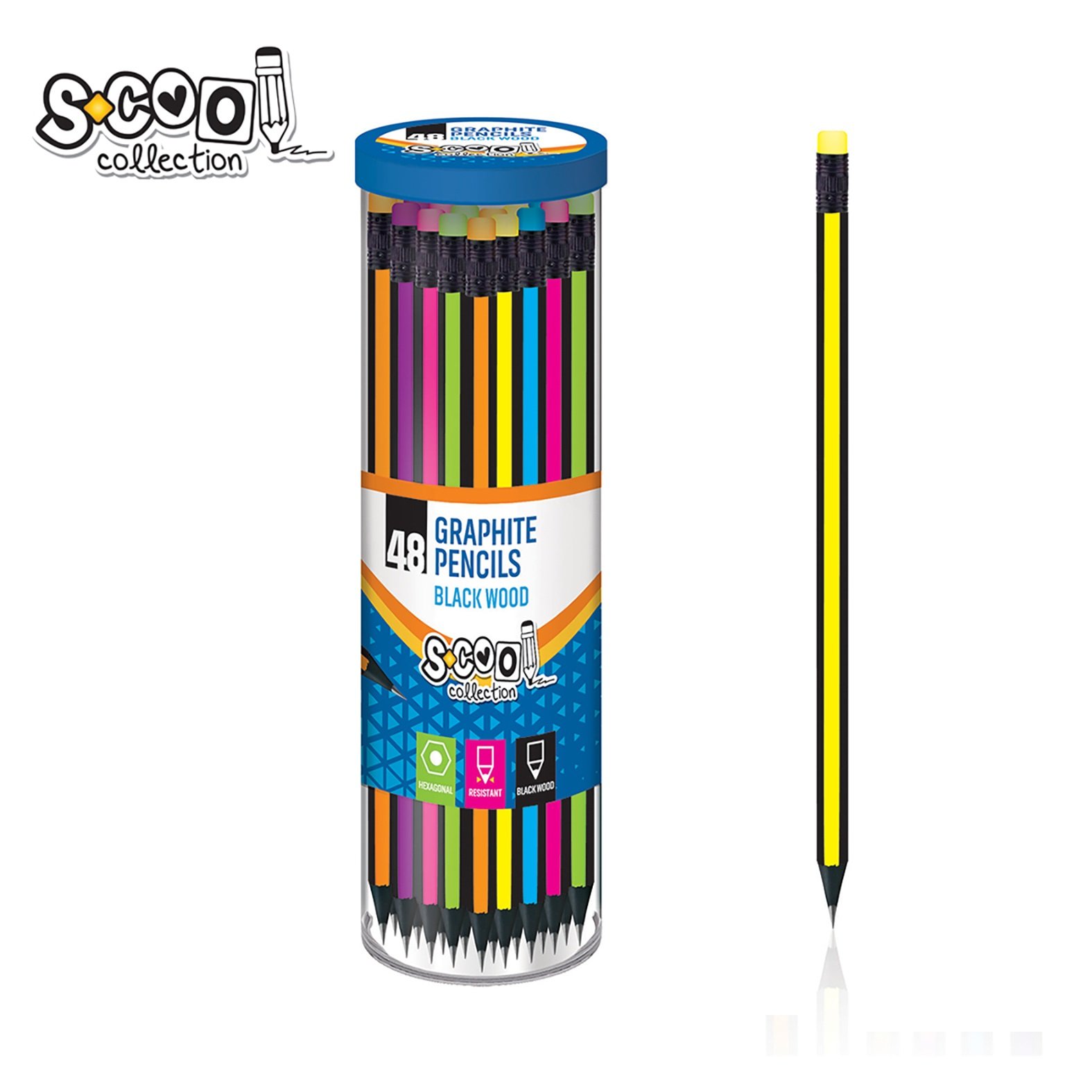 Grafitna olovka Triangular Scool Žuto Crna