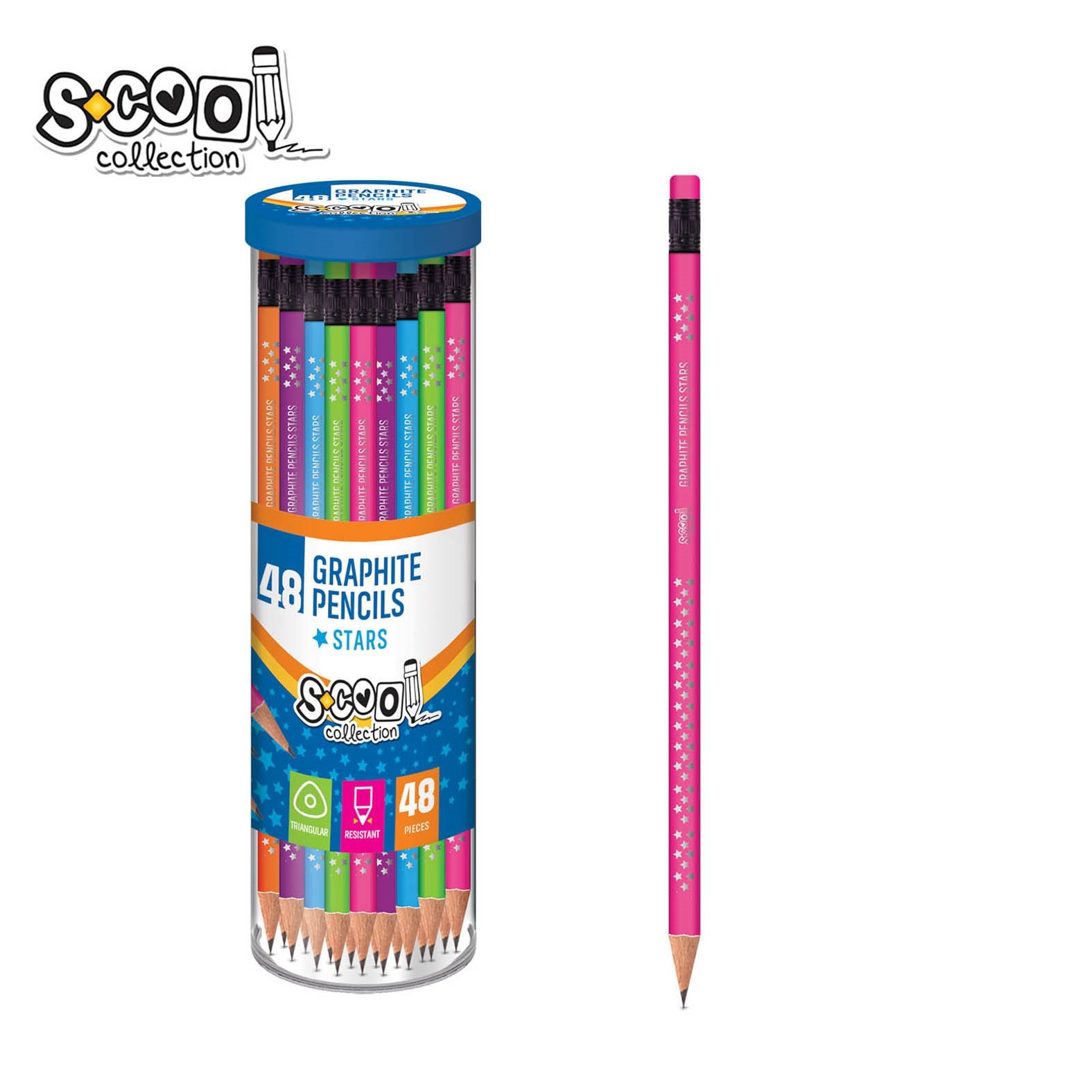 Grafitna olovka Stars Scool Roze