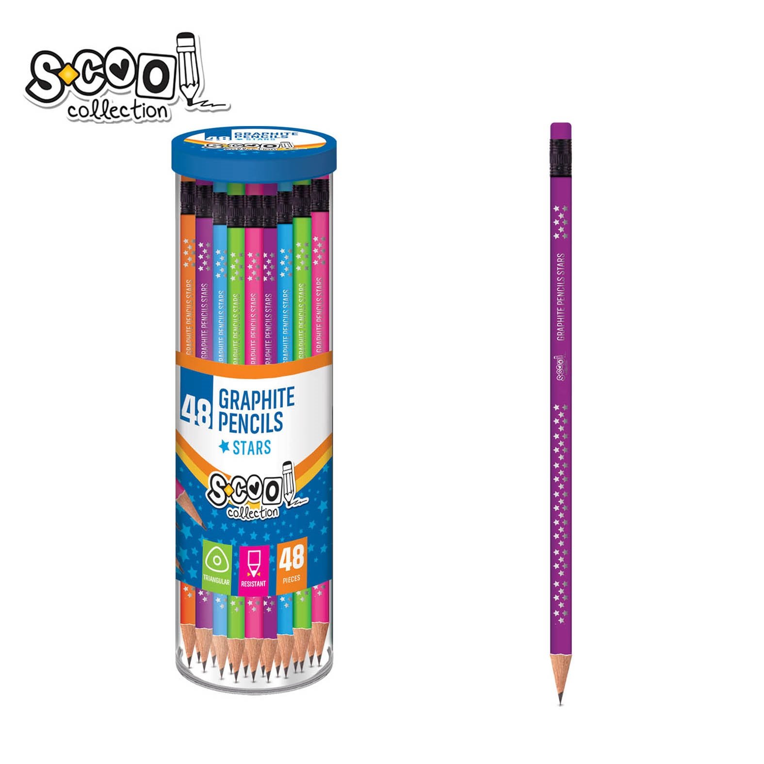 Grafitna olovka Stars Scool Ljubičasta